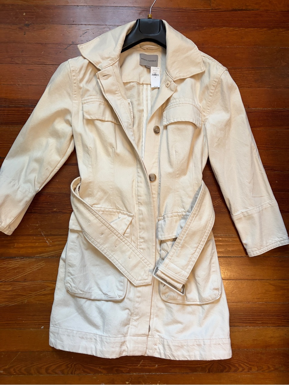 Banana Republic Cream Belted Trench Coat- NWT